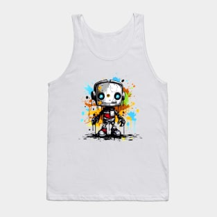 Cute cartoon Robot. Funny cyborg. Tank Top